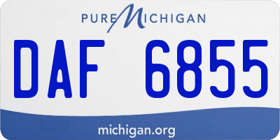 MI license plate DAF6855