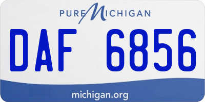 MI license plate DAF6856