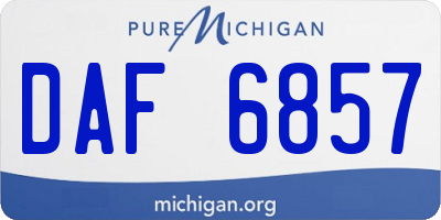 MI license plate DAF6857