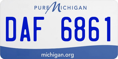 MI license plate DAF6861