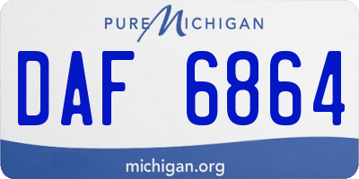 MI license plate DAF6864