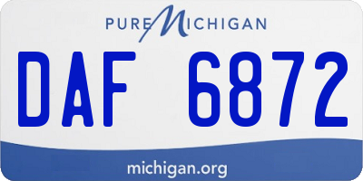 MI license plate DAF6872
