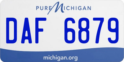 MI license plate DAF6879