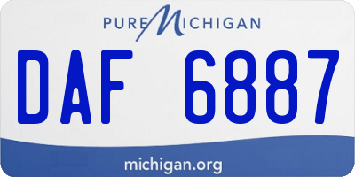 MI license plate DAF6887