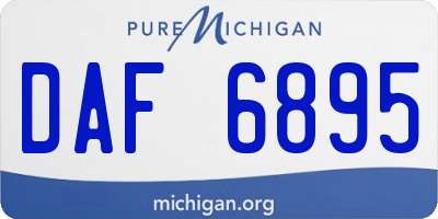 MI license plate DAF6895