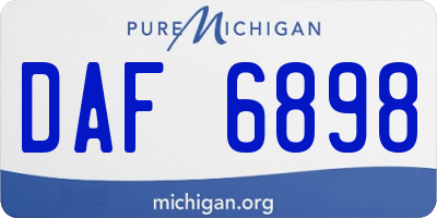 MI license plate DAF6898