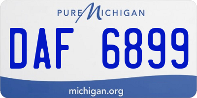 MI license plate DAF6899
