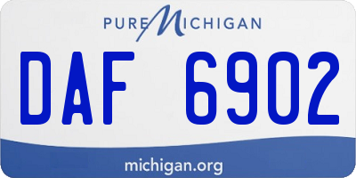 MI license plate DAF6902