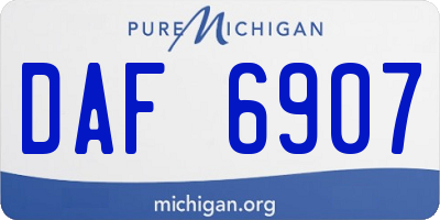 MI license plate DAF6907