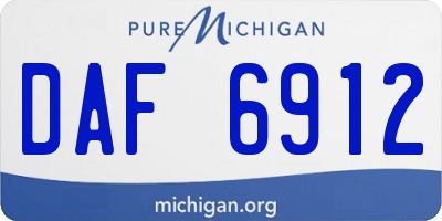 MI license plate DAF6912