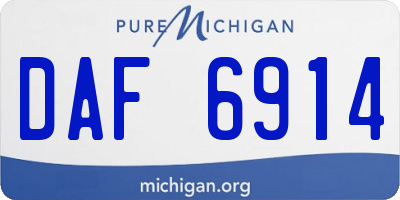 MI license plate DAF6914