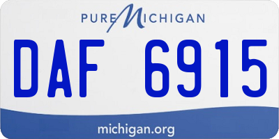 MI license plate DAF6915