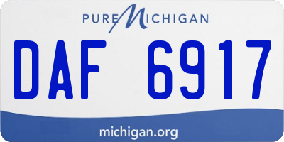 MI license plate DAF6917
