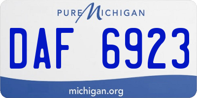 MI license plate DAF6923