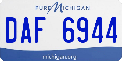 MI license plate DAF6944