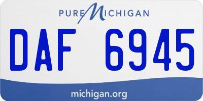 MI license plate DAF6945