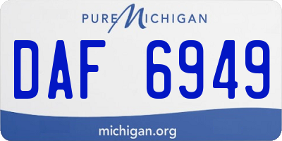 MI license plate DAF6949