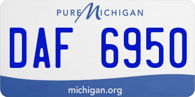 MI license plate DAF6950