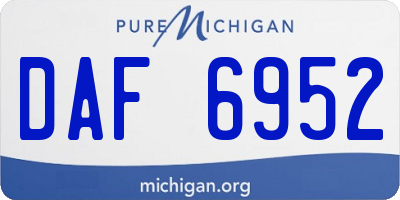 MI license plate DAF6952