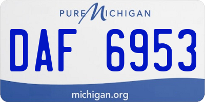 MI license plate DAF6953