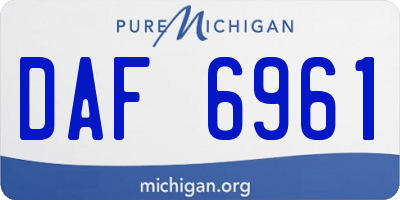 MI license plate DAF6961