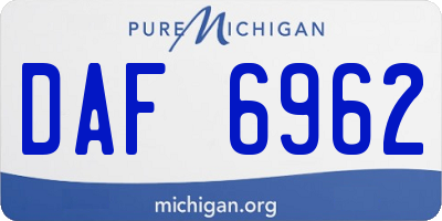 MI license plate DAF6962