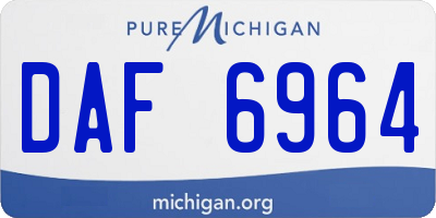 MI license plate DAF6964