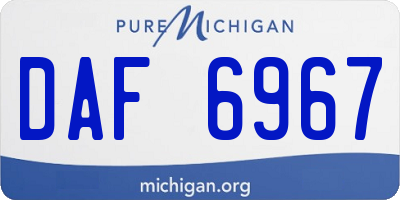 MI license plate DAF6967