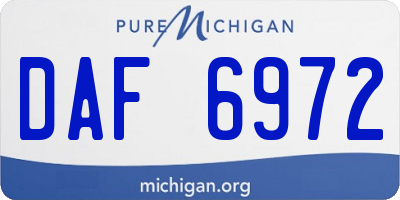 MI license plate DAF6972