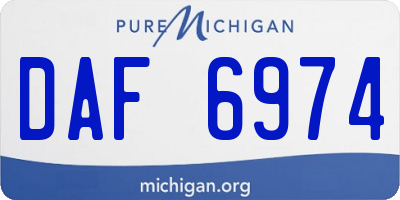 MI license plate DAF6974