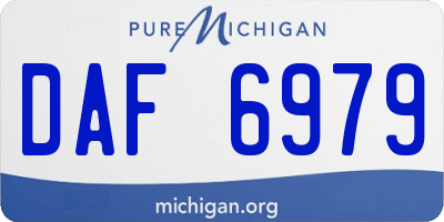 MI license plate DAF6979