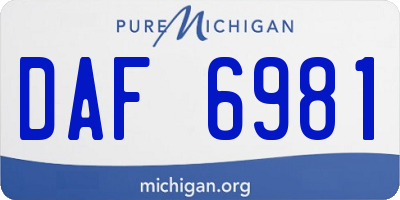 MI license plate DAF6981