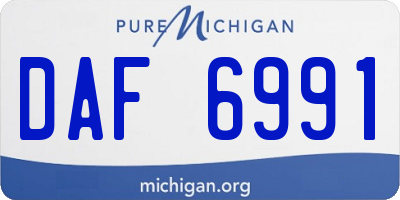 MI license plate DAF6991