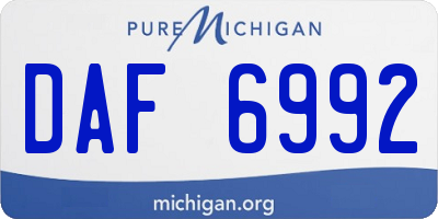 MI license plate DAF6992