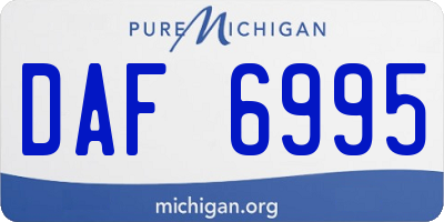 MI license plate DAF6995