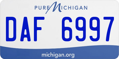 MI license plate DAF6997