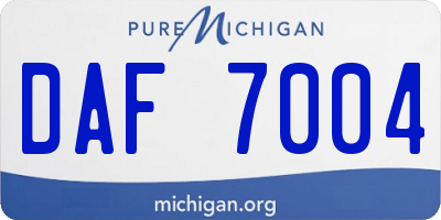 MI license plate DAF7004