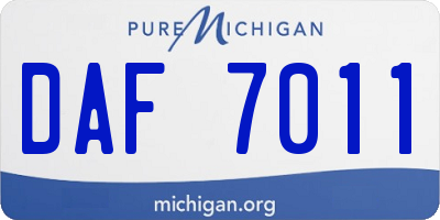 MI license plate DAF7011