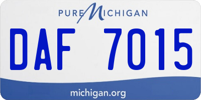 MI license plate DAF7015
