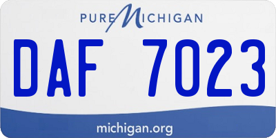 MI license plate DAF7023
