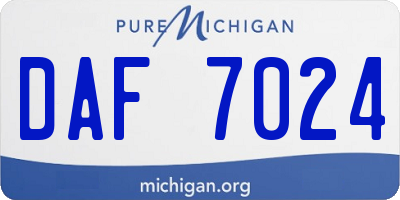 MI license plate DAF7024