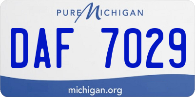 MI license plate DAF7029
