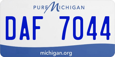 MI license plate DAF7044