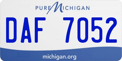 MI license plate DAF7052