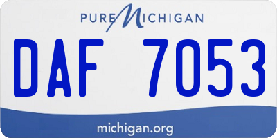 MI license plate DAF7053