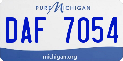 MI license plate DAF7054