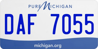 MI license plate DAF7055