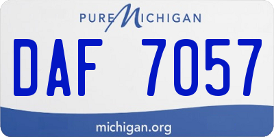 MI license plate DAF7057