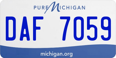 MI license plate DAF7059