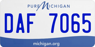 MI license plate DAF7065